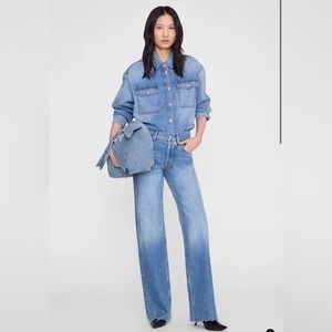 Annie Bing HUGH JEAN Straight Leg Fray sz 24